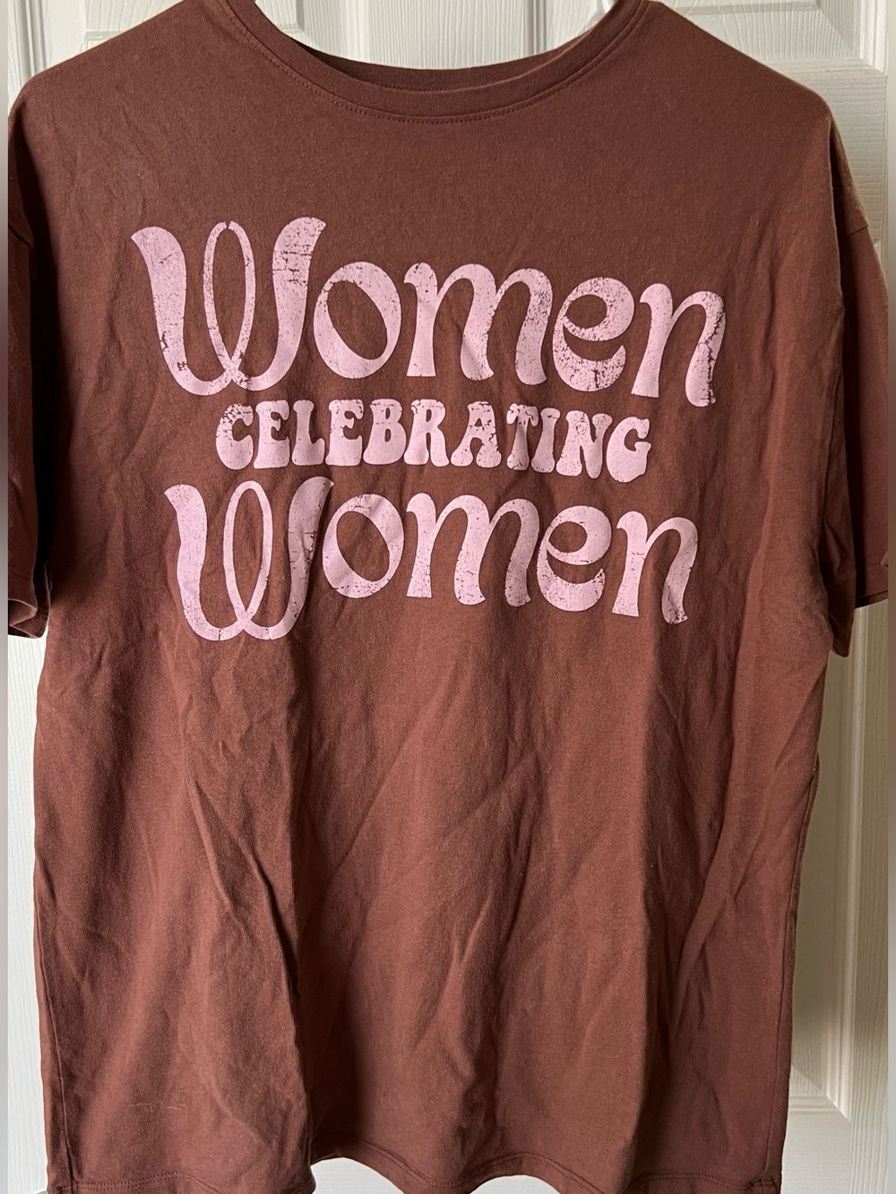 Grayson Threads Brown Tee with Pink "Women Celebrating Women" Graphic